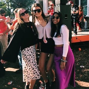 B&w Animal Print Midi Skirt